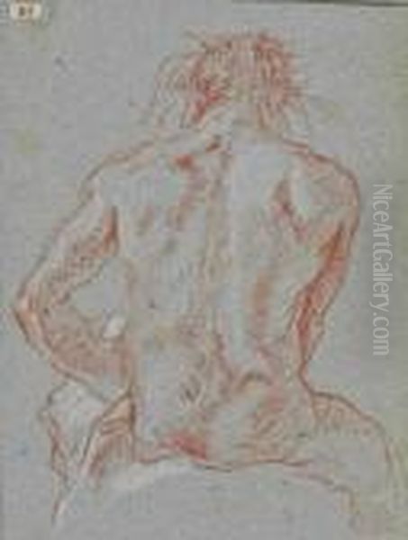 Homme Nu Assis Oil Painting by Giovanni Battista Tiepolo