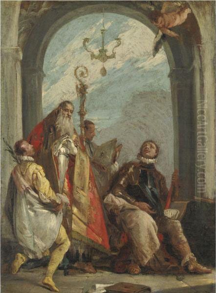 I Santi Massimo E Osvaldo Oil Painting by Giovanni Battista Tiepolo