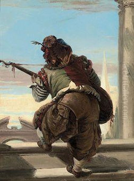 A Musician Oil Painting by Giovanni Battista Tiepolo