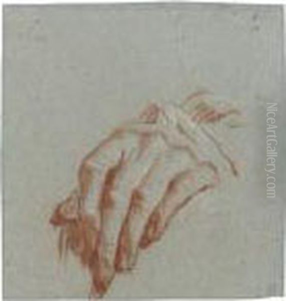 Study Of A Left Hand Oil Painting by Giovanni Battista Tiepolo