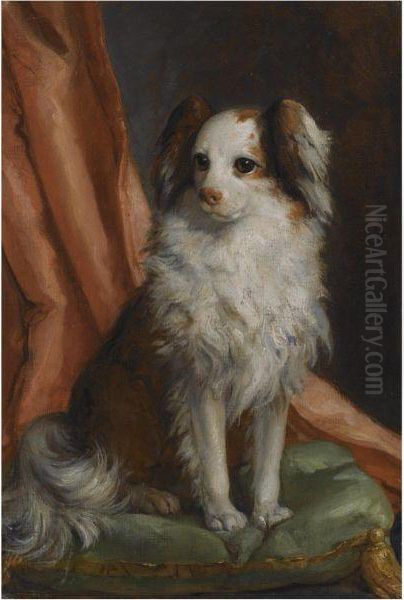 Portrait Of A Toy Spaniel 
Belonging To The Infanta Maria Josefa Of Bourbon, Probably 'peregrina' Oil Painting by Giovanni Battista Tiepolo