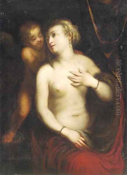 Venus and Cupid Oil Painting by Prague School