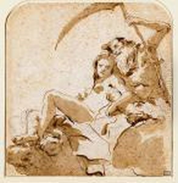 Time And Truth Oil Painting by Giovanni Battista Tiepolo