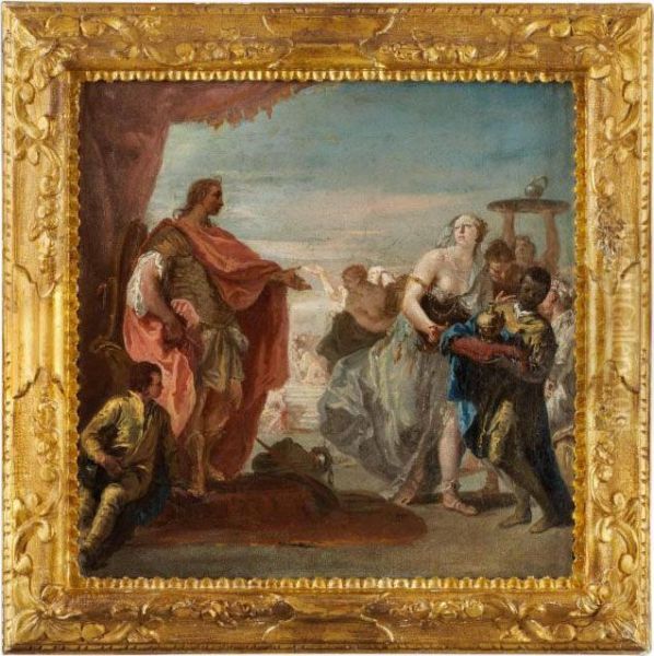 Antik Figurscen Oil Painting by Giovanni Battista Tiepolo