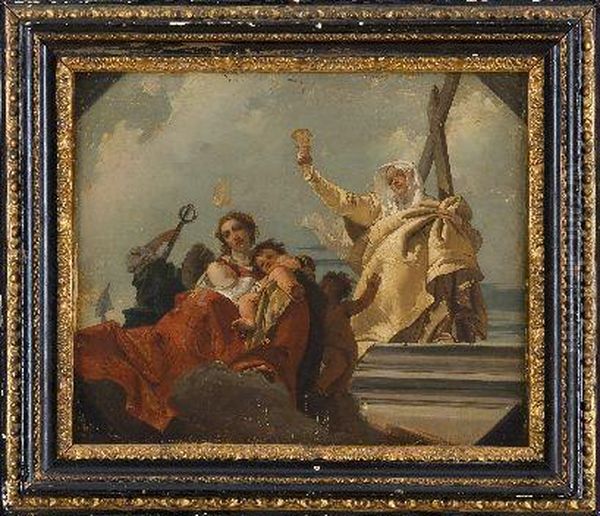 Le Tre Virtu' Teologali Oil Painting by Giovanni Battista Tiepolo