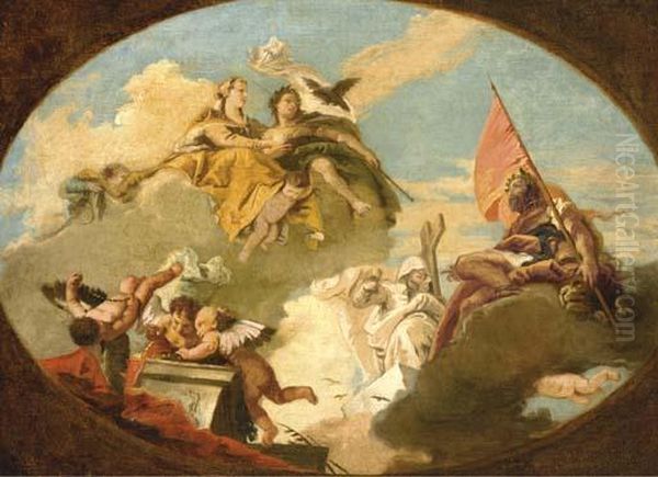 The Apotheosis Of Francesco Barbaro Oil Painting by Giovanni Battista Tiepolo