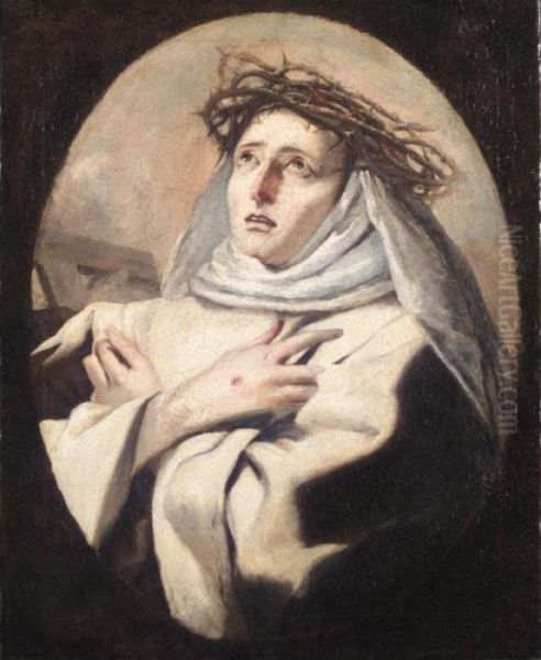 Saint Catherine Of Siena Oil Painting by Giovanni Battista Tiepolo