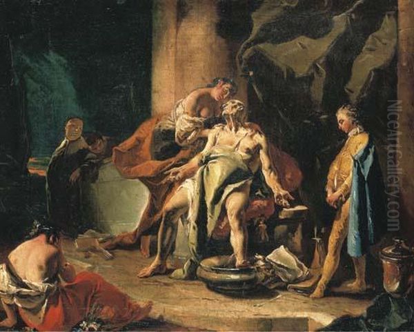 The Death Of Seneca Oil Painting by Giovanni Battista Tiepolo