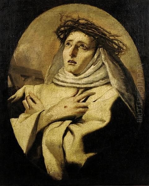 Saint Catherine Of Siena Oil Painting by Giovanni Battista Tiepolo