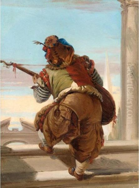 A Musician Oil Painting by Giovanni Battista Tiepolo