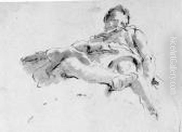 A Seated Figure On A Cloud Oil Painting by Giovanni Battista Tiepolo