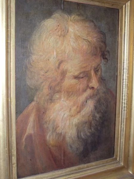 Portrait Of A Bearded Man, Possibly A Saint Oil Painting by Giovanni Domenico Tiepolo