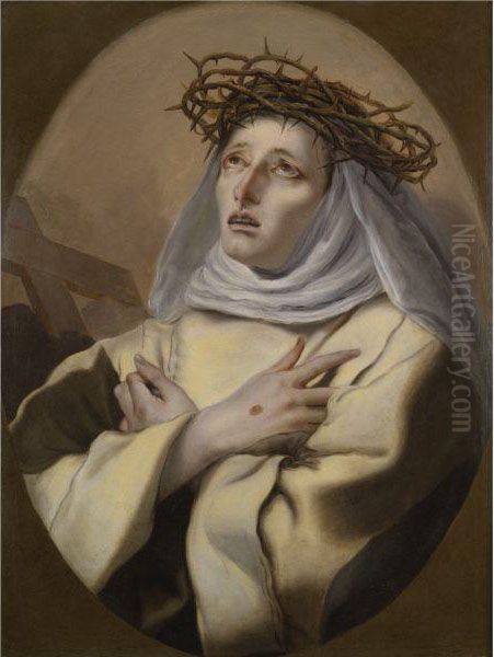 St. Catherine Of Siena Oil Painting by Giovanni Domenico Tiepolo