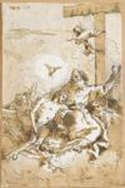 La Trinite Oil Painting by Giovanni Domenico Tiepolo