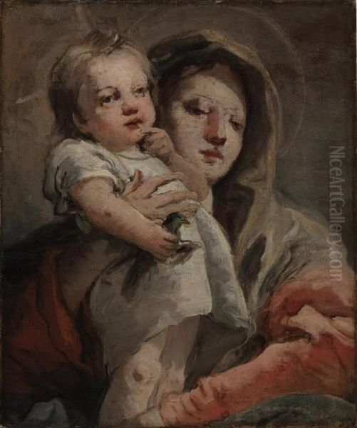 The Madonna And Child With A Goldfinch Oil Painting by Giovanni Domenico Tiepolo