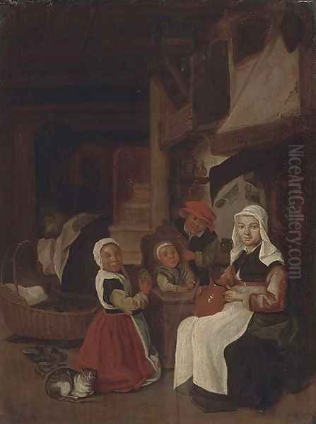 A peasant family in an interior Oil Painting by Jan Steen