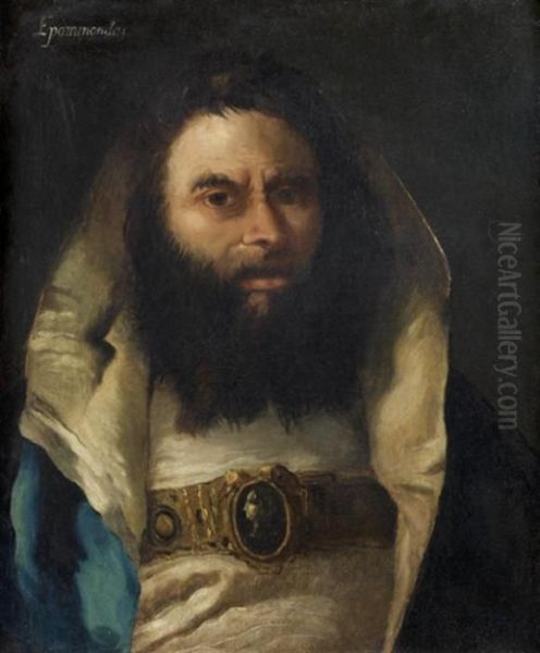 Portrait D'homme, Dit Epaminondas Oil Painting by Giovanni Domenico Tiepolo