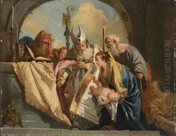 Presentazione Di Gesu Al Tempio Oil Painting by Giovanni Domenico Tiepolo