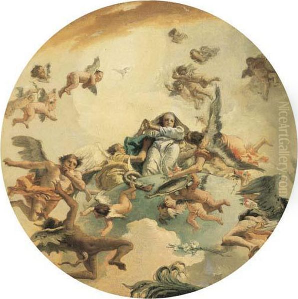 L'immaculee Conception Oil Painting by Giovanni Domenico Tiepolo