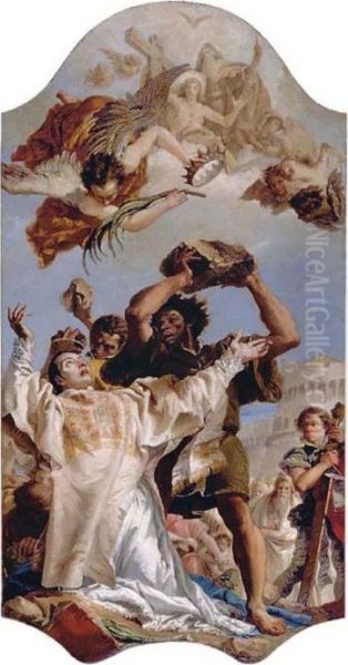 The Stoning Of Saint Stephen Oil Painting by Giovanni Domenico Tiepolo