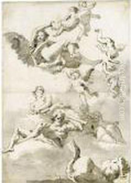 Ceiling Decoration Oil Painting by Giovanni Domenico Tiepolo