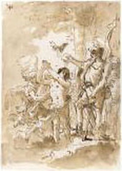 The Baptism Of Christ Oil Painting by Giovanni Domenico Tiepolo