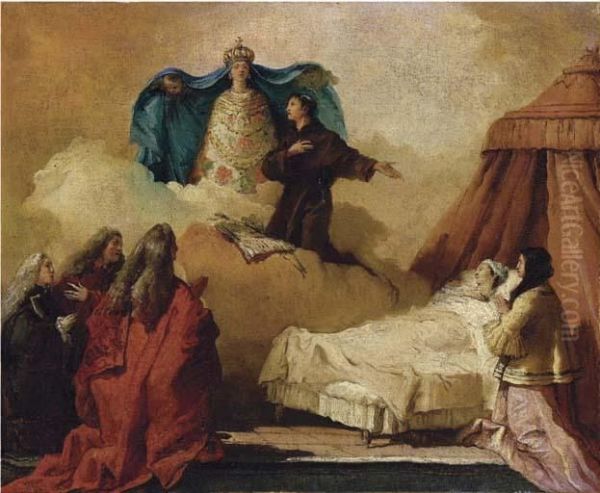 Il Miracolo Di Sant'antonio Da Padova Oil Painting by Giovanni Domenico Tiepolo