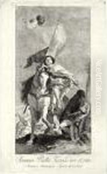 The Martyrdom Of St. Agatha; And St. James Of Compostela Oil Painting by Giovanni Domenico Tiepolo