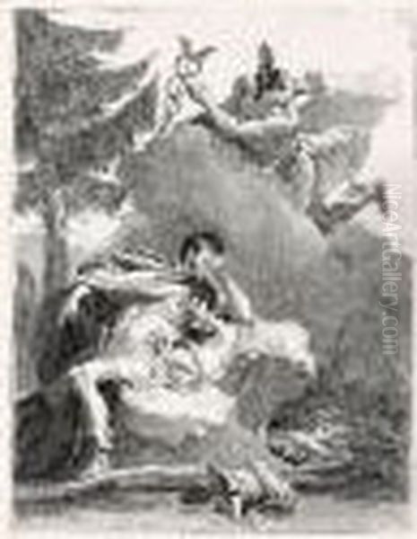 Mercury Appearing In A Dream To Aeneas (rizzi 136) Oil Painting by Giovanni Domenico Tiepolo