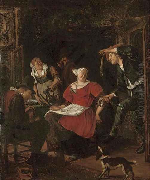 Peasants merrymaking in an interior Oil Painting by Jan Steen