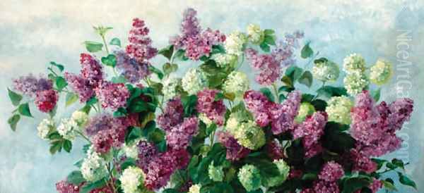 Lilacs Oil Painting by Hungarian School