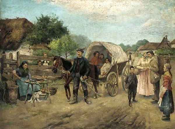 The road to market Oil Painting by Hungarian School