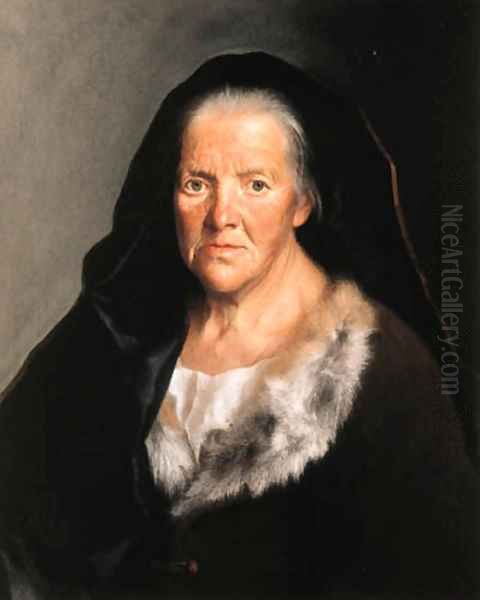 A study of an old woman Oil Painting by Christian Seybold