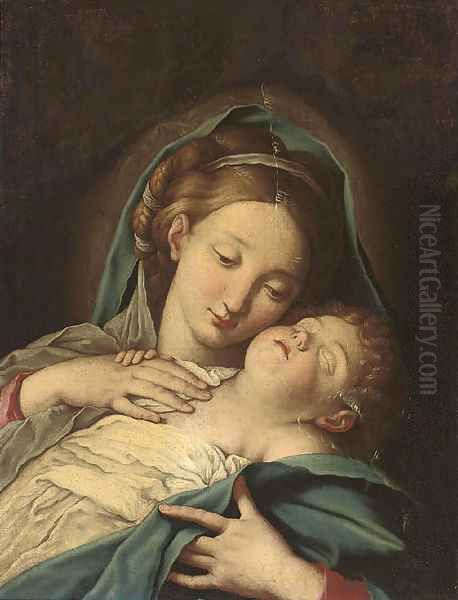 The Madonna and Child 2 Oil Painting by Giovanni Battista Salvi, Il Sassoferato