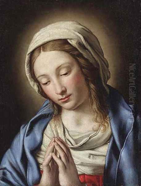 The Madonna in prayer Oil Painting by Giovanni Battista Salvi, Il Sassoferrato