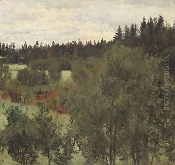 An extensive wooded landscape Oil Painting by Andrei Nikolaevich Shilder