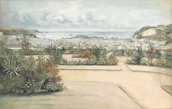 View from Penlae Villas, Stoke, Devon Oil Painting by Louisa Stone Smith