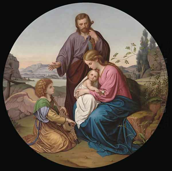 The Holy Family 2 Oil Painting by Nazarene School