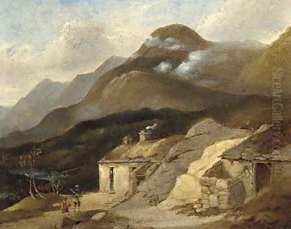 A croft in a Highland landscape Oil Painting by Scottish School