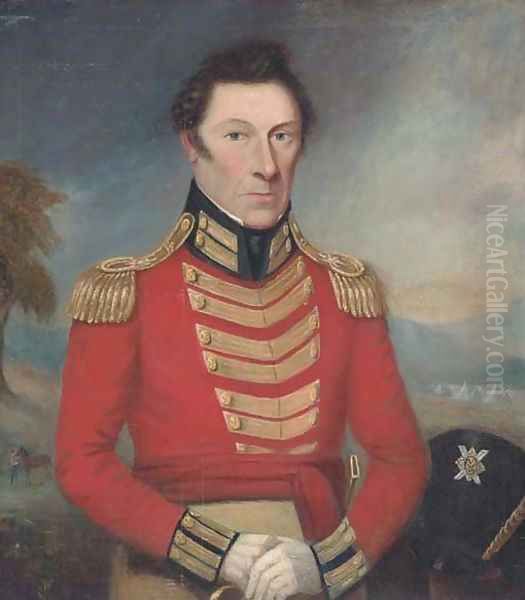 Portrait of an officer Oil Painting by Scottish School