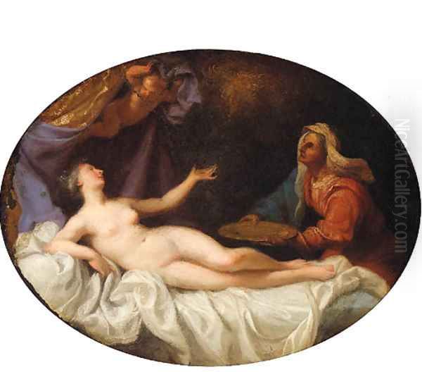 Danae Oil Painting by Eustache Le Sueur