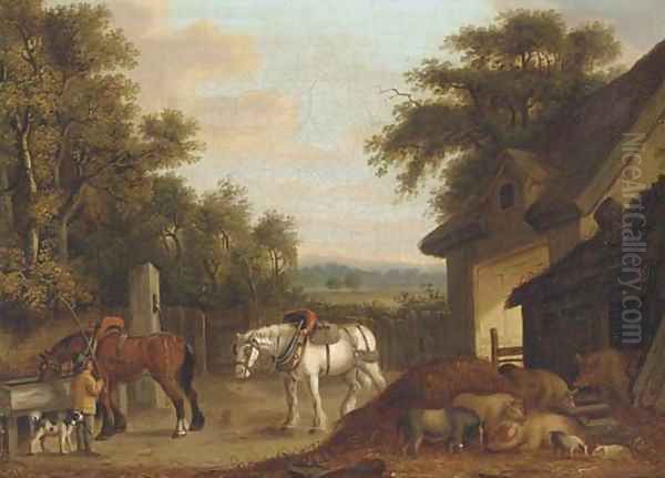 The farmyard Oil Painting by William Joseph Shayer