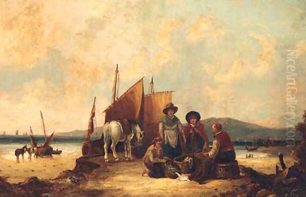 Counting the Catch Oil Painting by William Joseph Shayer