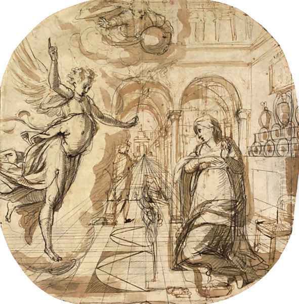 The Annunciation Oil Painting by Sienese School