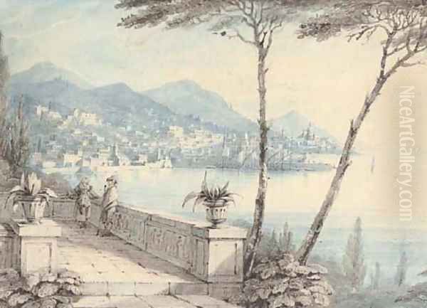 Genoa from the Villa Durazzo Oil Painting by Caroline Lucy Scott