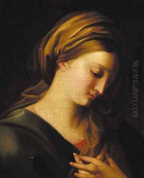 The Madonna Oil Painting by Giovanni-Battista Salvi, Called Sassoferrato