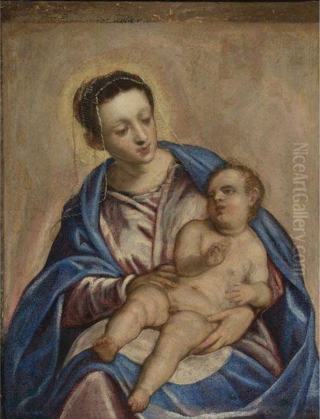 Virgin And Child Oil Painting by Jacopo Robusti, II Tintoretto