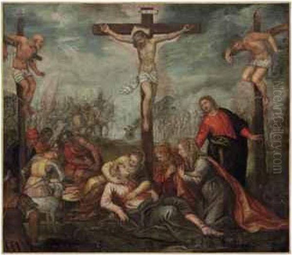 The Crucifixion Oil Painting by Jacopo Robusti, II Tintoretto