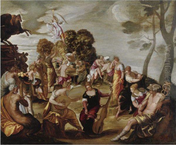 Il Parnaso Oil Painting by Jacopo Robusti, II Tintoretto