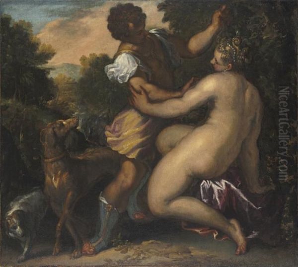 Venus And Adonis Oil Painting by Jacopo Robusti, II Tintoretto